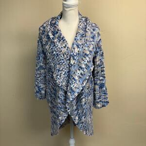 Anthropologie Moth Hooded Chunky Knit Open Cardigan Size L